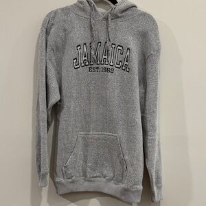 Jamaica Gray Hoodie Sweatshirt, Medium